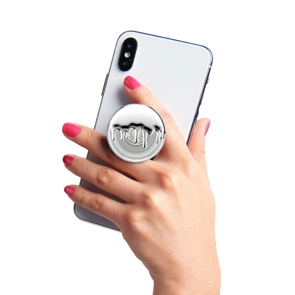 POPSOCKETS Dripping Silver Chrome Premium Phone Grip Kick Stand PopGrip - Picture 7 of 15